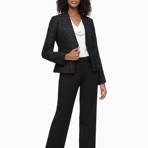 Calvin Klein Boucle Open Jacket Black Size 12